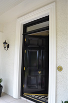 Solid hardwood painted entrance door (Blackhill. Private Client. Location: Northern Ireland)