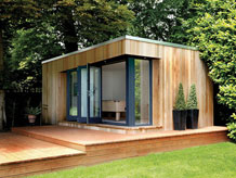 garden studio with sliding doors