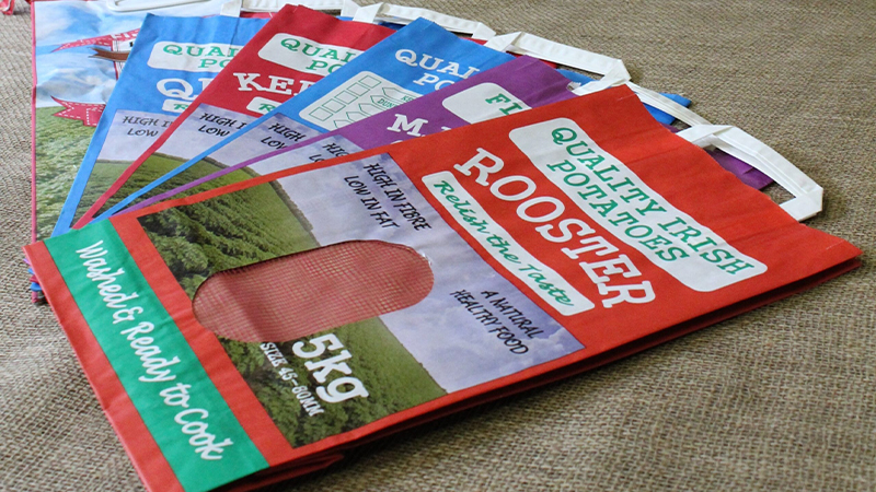 Colourful printed potato packaging bags